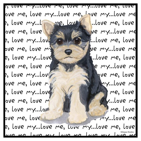 Yorkshire Terrier Puppy Love Text - Adult Unisex Hoodie Sweatshirt Online - Image 2