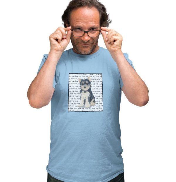 Yorkshire Terrier Puppy Love Text - Adult Unisex T-Shirt on Sale
