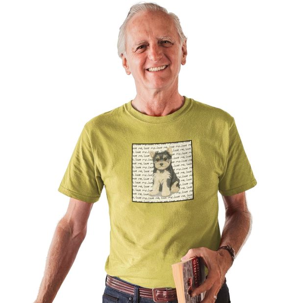 Yorkshire Terrier Puppy Love Text - Adult Unisex T-Shirt on Sale - Image 4