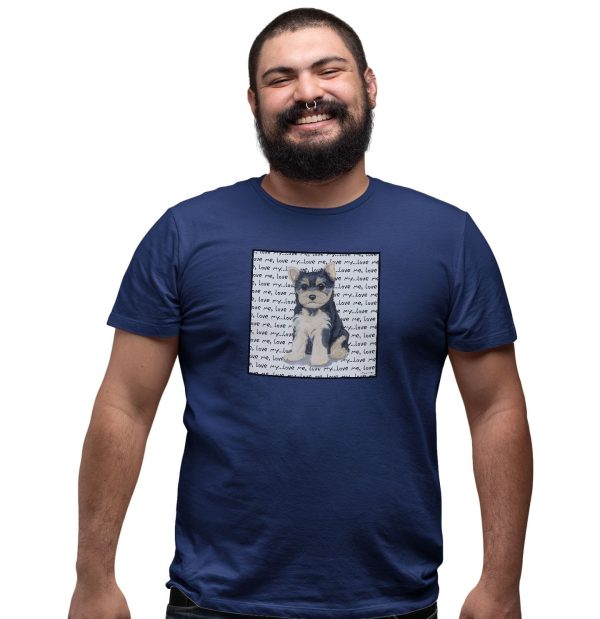 Yorkshire Terrier Puppy Love Text - Adult Unisex T-Shirt on Sale - Image 3
