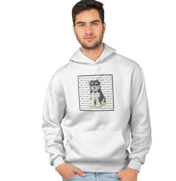 Yorkshire Terrier Puppy Love Text - Adult Unisex Hoodie Sweatshirt Online