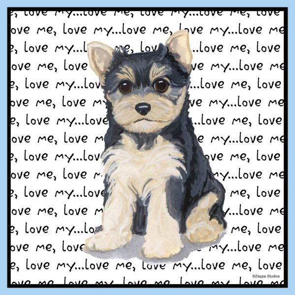 Yorkshire Terrier Puppy Love Text - Adult Unisex T-Shirt on Sale - Image 2