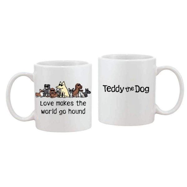 Love Makes The World Go Hound - Coffee Mug For Sale