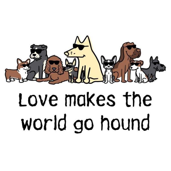 Love Makes The World Go Hound - Coffee Mug For Sale - Image 2