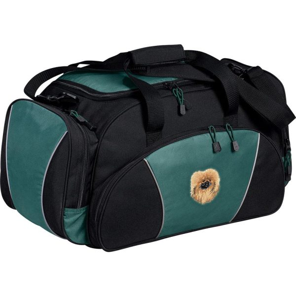 Pekingese Embroidered Duffel Bags For Sale